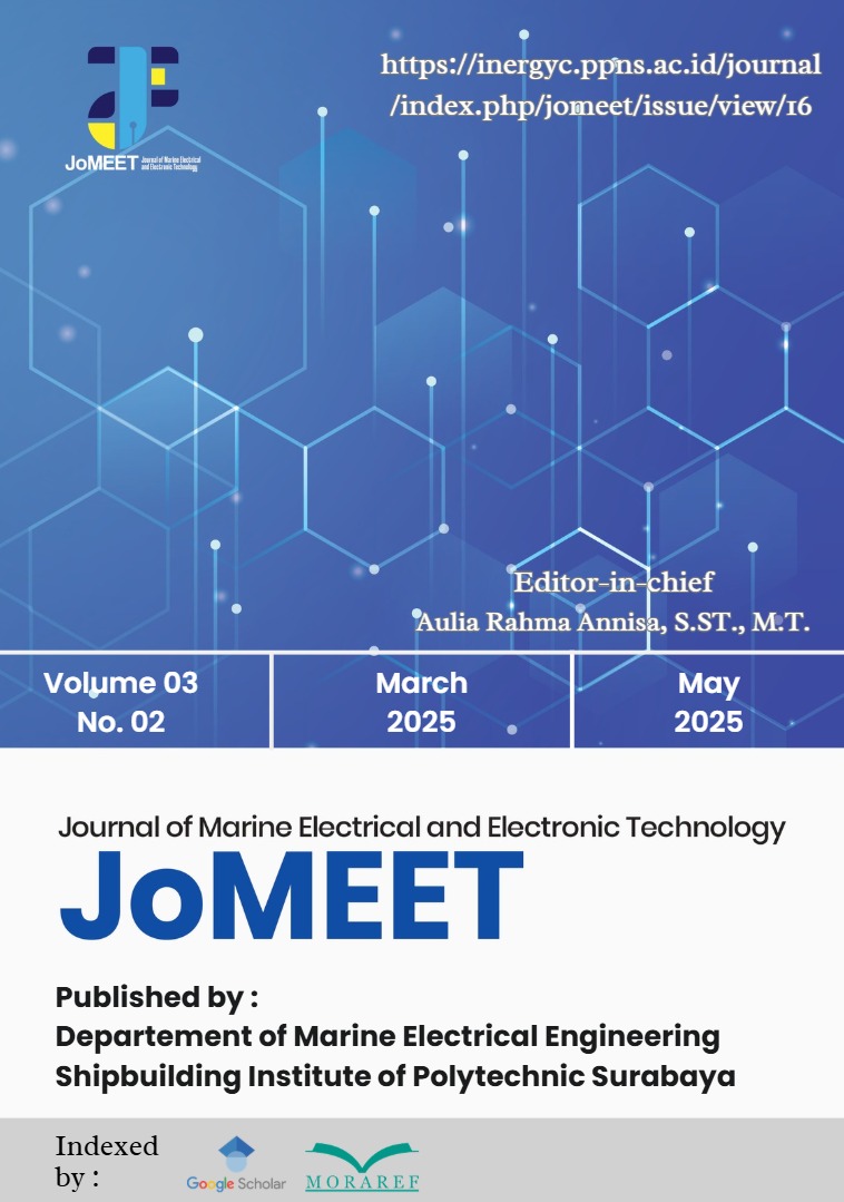 					View Vol. 3 No. 2 (2025): JoMEET : Journal of Marine Electrical and Electronic Technology
				